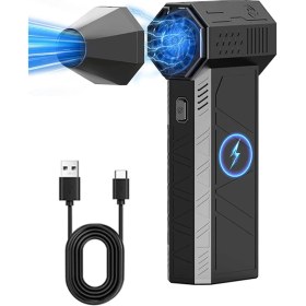 Resim Işıklı Mini Turbo Jet Fan 130000RPM Kablosuz Toz ve Hava Üfleyici – Pc Klavye, Araba Temizleme Aracı 