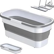 Resim Arvale Tekerlekli Büyük Katlanabilir Çamaşır Sepeti Paspas Kovası | Katlanır Kova 25 x 57 cm 