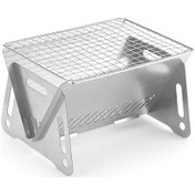 Resim Neevoyu Katlanır Paslanmaz Çelik Kamp Ocağı - Izgaralı Portatif Pişirme Aleti Gümüş 
