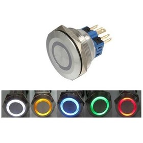 Resim 30mm Ip67 Led Işıklı Metal Kalıcı Buton 