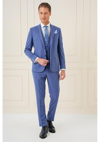 Resim Efor Tk 903 Slim Fit İndigo-mavi Klasik Takım Elbise İndigo 