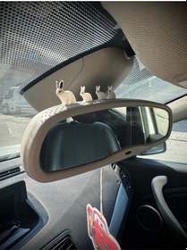 Resim 4 Parça Sevimli Tavşan Ailesi Dikiz Aynası Süsü - Ayna Süsü Araba Süsü Torpido Süsü Oto Aksesuar 