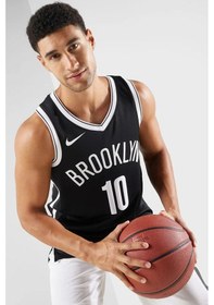 Resim Nike Dri Fit Brooklyn Nets Nba Basketball Jersey Sımmons Erkek Basketbol Forması Siyah 