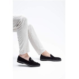 Resim Giampiero Nicola Erkek Hakiki Deri Siyah Loafer Ayakkabı 664 L40269a Erk Ayk Y23 Black Siyah 