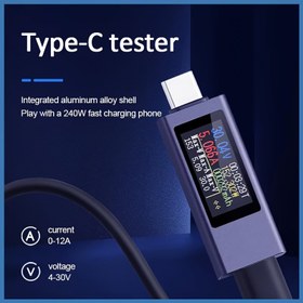 Resim KWS-2302C Tip-C Multimetre, Dijital Gerilim & Akım Test Cihazı, 4-30V 0-12A, Endüstriyel Sınıf, Metal Konstrüksiyon, Şok Önlü, USB Güçlü, 1% Hassasiyet, Batarya Dahil Değil 