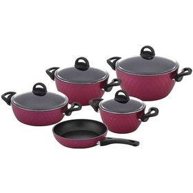 Resim Vivaldi Lidya Granit Tencere Seti 9 Parça Mor H025 