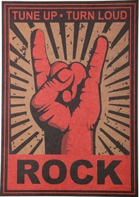 Resim Rock And Roll Tune Up Turn Loud Retro Poster Af025 