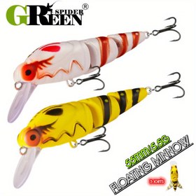 Resim GREENSPIDER Yeni Japon Tasarımı Titreyen Balıkçılık Yemi 55mm 5.5g Yüzen Minnow Isca Yapay Yemler Bas Perç Pika Tavuk Balığı için 