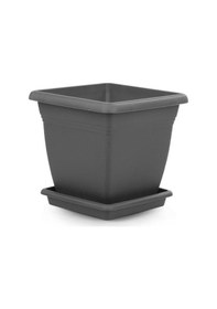 Resim Omnipazar So-vk03 Villa Kare Tabaklı Saksı 17 Lt No 3 Omnipazar Antrasit 116 