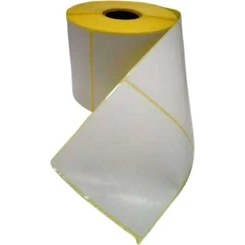Resim Serkom Kuşe Etiket 100X100 mm 500 Sarım 5 Rulo 