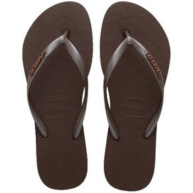 Resim Havaianas Slim Logo Metallic Kadın Parmak Arası Terlik - Kahverengi 4119875 0727 