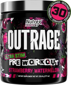 Resim Nutrex Outrage Ultra HIGH STIM PreWorkout Caffeine L-Citrulline Beta-Alanine Creatine Energy Focus 