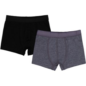 Resim Civil Boys Gri-Siyah 2-12 Yaş Erkek Çocuk 2'li Boxer - Standart / 8-9 Yaş 