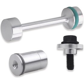 Resim Neevoyu Alüminyum Yağ Akış Ayırıcı Seti - 61mm Uzunluk, Gümüş Renk, Valf Plug Ve Tutucu Kit 