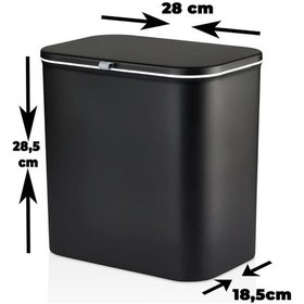 Resim İndecor Houseware 15 Litre Fonksiyonel Kapaklı Banyo Ve Mutfak Tezgahüstü Çöp Kovası Dolap Ve Duvar Aparatlı 15 Lt. Beyaz 