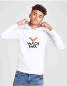 Resim Vamos Rafa Logo Baskılı Unisex Çocuk Kapüşonlu Beyaz Sweatshirt 