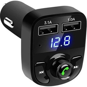 Resim Car X8 2.0A Bluetooth Fm Transmitter Telefon Görüşme Destekli 