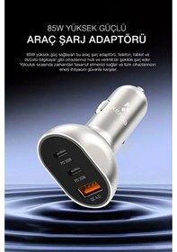 Resim 30w Pd Araç İçi Çakmaklık Hızlı Şarj Başlığı 3 Port - Usb-c, Akıllı Güç Koruma Sistemli 1 