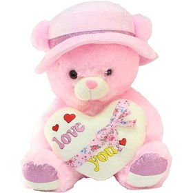 Resim I Love You Kalpli Şapkalı Peluş Oyuncak 50 cm 