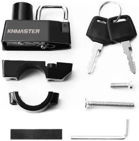Resim Knmaster HL100 Siyah Motosiklet Kask Kilidi Alüminyum Malzeme ile Su Geçirmez ve Dayanıklı 