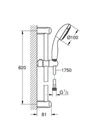 Resim Grohe Tempesta 100 Sürgülü Duş Seti 3 Akışlı - 27644001 