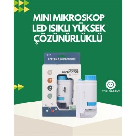 Resim Urfakent LED Aydınlatmalı 80-200 Kat Büyütmeli Cep Mikroskop 