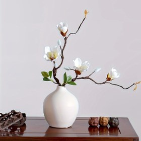 Resim 2 Adet Şık 41.91cm Yapay Manolya Çiçekleri - Ev, Otel, Restoran, Bar, Bahçe ve Balkon Dekorasyonu için Mükemmel | Sevgililer Günü Hediyesi için İdeal Mevsimlik İlkbahar Dekorasyonları, Plastik, Kap İhtiyacı Yok, Elektrik Gerekmiyor 