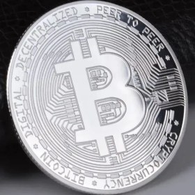 Resim Kosona Altın Kaplama Demir Bitcoin Souvenir Madeni Para, 40mm Çap, 1 Adet Plastik Kutu İçerir 