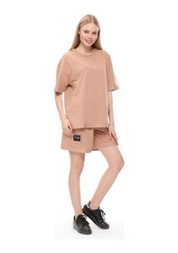 Resim Hgfashion İkili Şort Tişört Takımı Kahverengi 