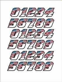 Resim Kalın 10 mil Özel Renkler Beyzbol Hokeyi Futbol Lakros Softbol Kask Amerikan Amerika Birleşik Devletleri ABD Mavi Siyah Beyaz Kırmızı Numara Sticker Çıkartma Seti 1.25" Uzun 3 Takım 