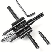 Resim Çapı Ayarlanabilir Delik Testere Kesici Seti, Metal Tek Parça Ambalaj, Altıgen Uç, Ahşap, Alçı, Plastik ve Metal İçin Manuel Hassas Ahşap İşleme Aracı - Karbür Uçlu Delme Uçları Seti 