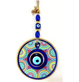 Resim Yaldızlı Çift Taşlı Nazar Boncuklu Rengarenk Duvar Süsü 02-10mm 5yards 