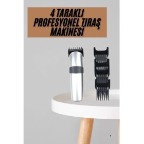 Resim Teknodayım Yeni Nesil Profesyonel Şarjlı Saç Sakal Tıraş Makinesi Ayarlanabilir 4 Taraklı 