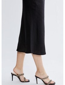 Resim Valmenti Raina Kadın Siyah Hakiki Deri Topuklu Terlik 613 26511 Bn Trlk Y23 Siyah 