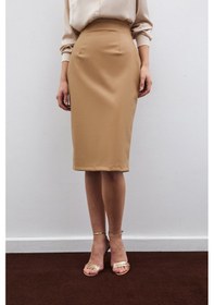 Resim Sateen Deri Kalem Etek - Bej-135596 Bej 