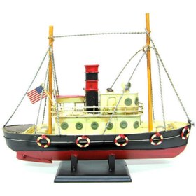 Resim Dünyadan Hediyeler Dekoratif Retro Metal Balıkçı Teknesi Vintage 33cm No.2 