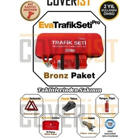 Resim Eva Trafik Seti Plus - 1 Kg Yangın Tüpü - 2 Yıllık - Kırmızı - Bronz Paket 