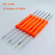 Resim Betty Becky Elektronik Isı Yardımı Onarım Aracı Seti 6 Adet Kaynak Lehim Lehimleme Istasyonu Demir Aracı Kaynak Taşlama Temizleme Aracı (Yurt Dışından) 