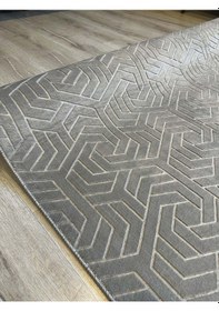 Resim Rölyef Halı Yolluk Antrasit Kaymaz Taban Makinada Yıkanabilir Salon, Mutfak, Koridor, Balkon, Yatak Odası Halısı Gri 