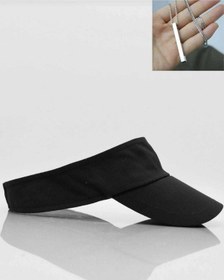 Resim 2'li Kombin Unisex Uv Koruyucu Vizör Kasket Siperlik Tenis Siyah 