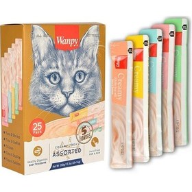 Resim Wanpy Karışık Sıvı Yetişkin Kedi Ödül Maması 25 x 14 G 