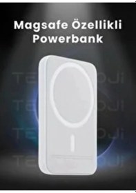 Resim Apple Uyumlu iPhone iOS Magsafe Battery Pack Kablosuz Powerbank Şarj Megsafe Powerbank 5000 Mah. Çok Renkli 