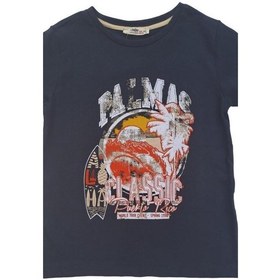 Resim Çikoby Erkek Çocuk Pamuklu Yarım Kol Baskılı Tshirt-12849-lacivert Lacivert 
