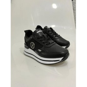 Resim 2927 Wickers-2 Siyah-Beyaz Baskı Detaylı Hafif Dolgu Bayan Spor Ayakkabısı 