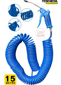 Resim PROXTECH 15 Metre Hava Tabancası Yeni Nesil Spiral Hava Hortumu Kompresör Hava Tabancası Set-15 METRE 