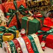 Resim Hediye Paketleme için Noel Kurdelesi, Pasta Süsleme için Festif Saten Kurdelesi, Tatil Mevsimi Düğmesi ve Kurdelesi, Kumaş Malzeme, Güç Gerekli Değil, Pil Dahil Değil 