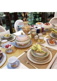 Resim Alesshome S. Clairy El Boyama Yemek Takımı 74 Parça Özel Yapım 