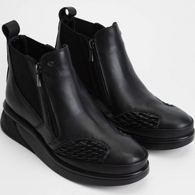 Resim Tamer Tanca Kadın Hakiki Deri Siyah Casual Bot 824 1037 Bn Bot Sk23/24 Sıyah Fltr Siyah 