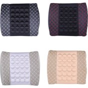 Resim Gri Araba Elektrikli Masaj Minderi Araç Koltuğu Sırt Bel Desteği Bel Yastığı Masajı 