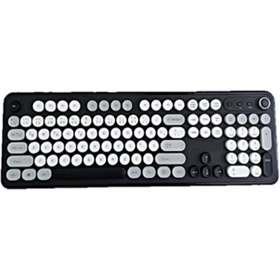 Resim newnet Kablosuz Retro Renkli Daktilo Tuşlu Klavye Türkçe Q Multimedia Klavye 2.4Ghz Fonksiyon Ses Tekerleği 